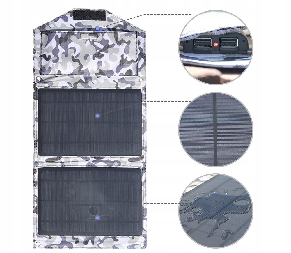 Сонячний USB-зарядний пристрій Сонячна панель Складна 14 Вт Тип сонячного зарядного пристрою