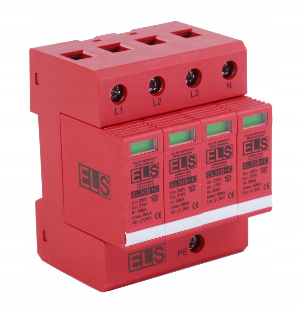 Ogranicznik przepięć Ac typ 1+2 (b+c) 4P 30/60kA 6,0kA