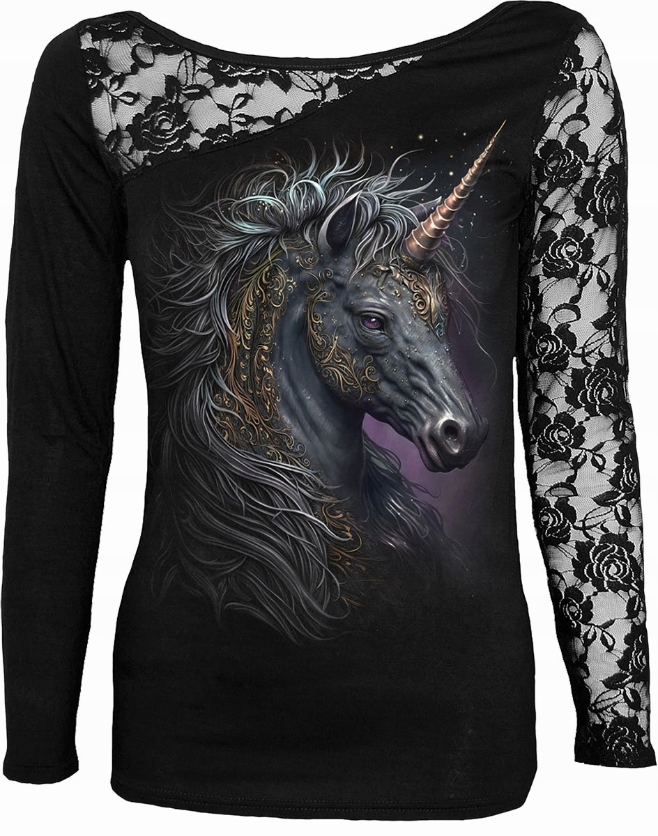 Celtic Unicorn Krajkové šaty na jedno rameno se spirálovým vzorem Dámské XL