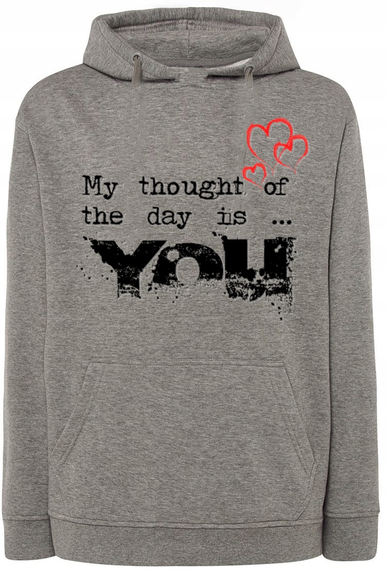 Valentýnská Mikina s potiskem Myslím na tebe vel. 4XL