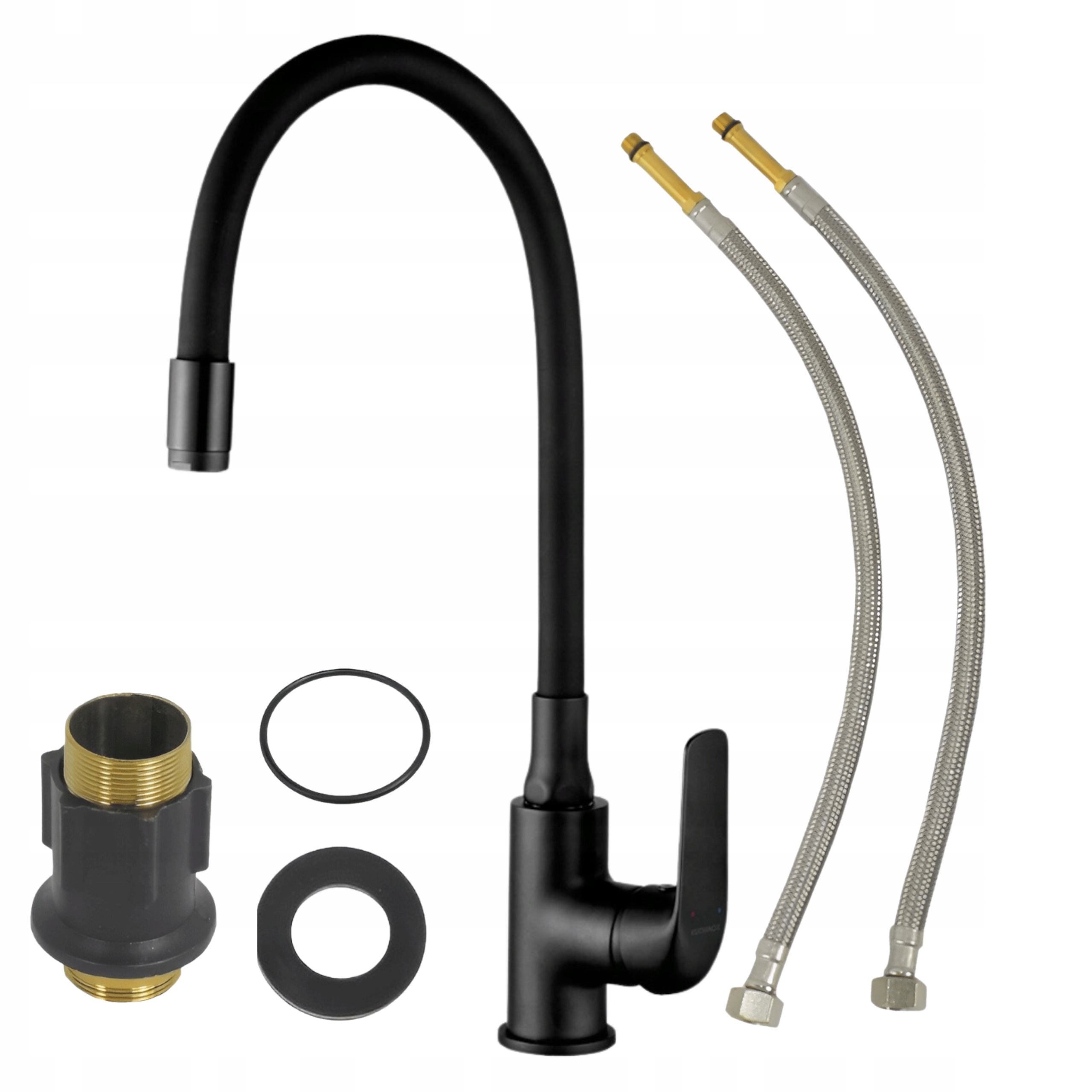 Kuchyňská stojánková baterie Elza Flex černá flexibilní ramínko pro kuchyňskou baterii