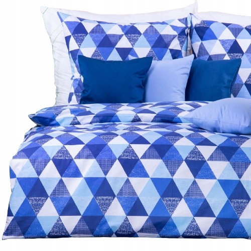 Bavlna Povlečení Povlečení Tmavě Modré Trojúhelníky 160X200 CM