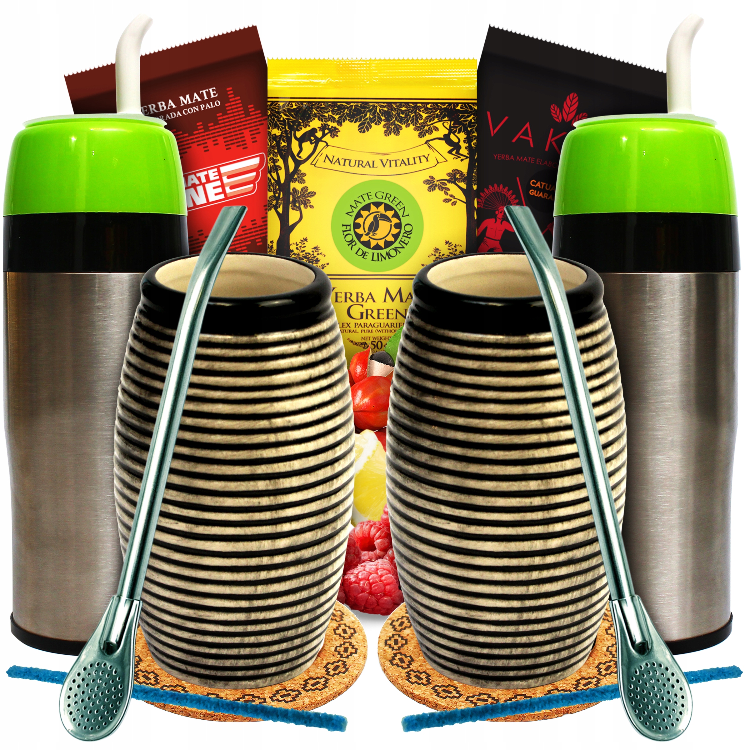 Sada Yerba Mate Matero bombilla pro dva Dva Yerbomosy do auta Drive