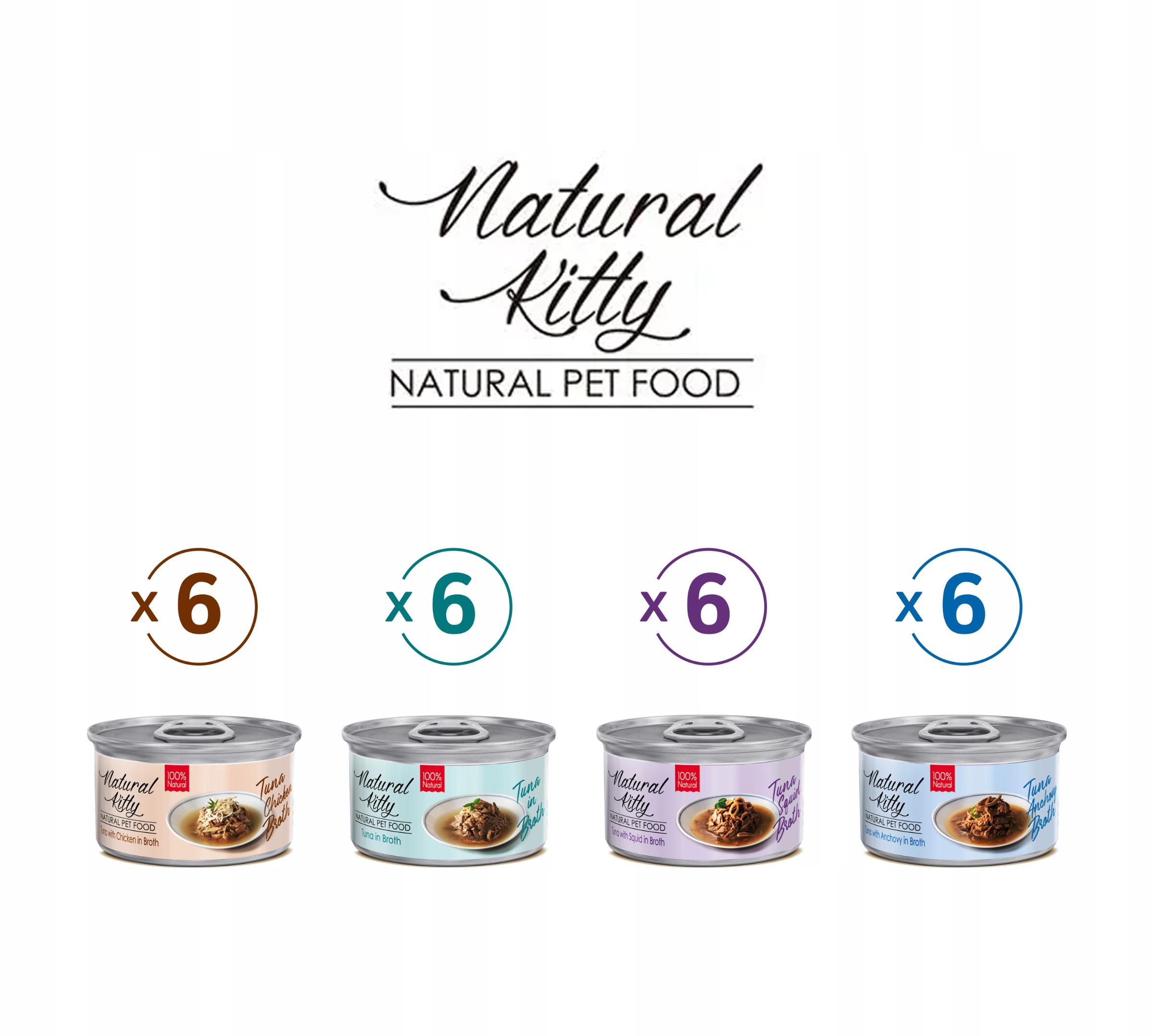 Natural Kitty Premium 100% MIX smaków Mokra karma dla kota 24x80g