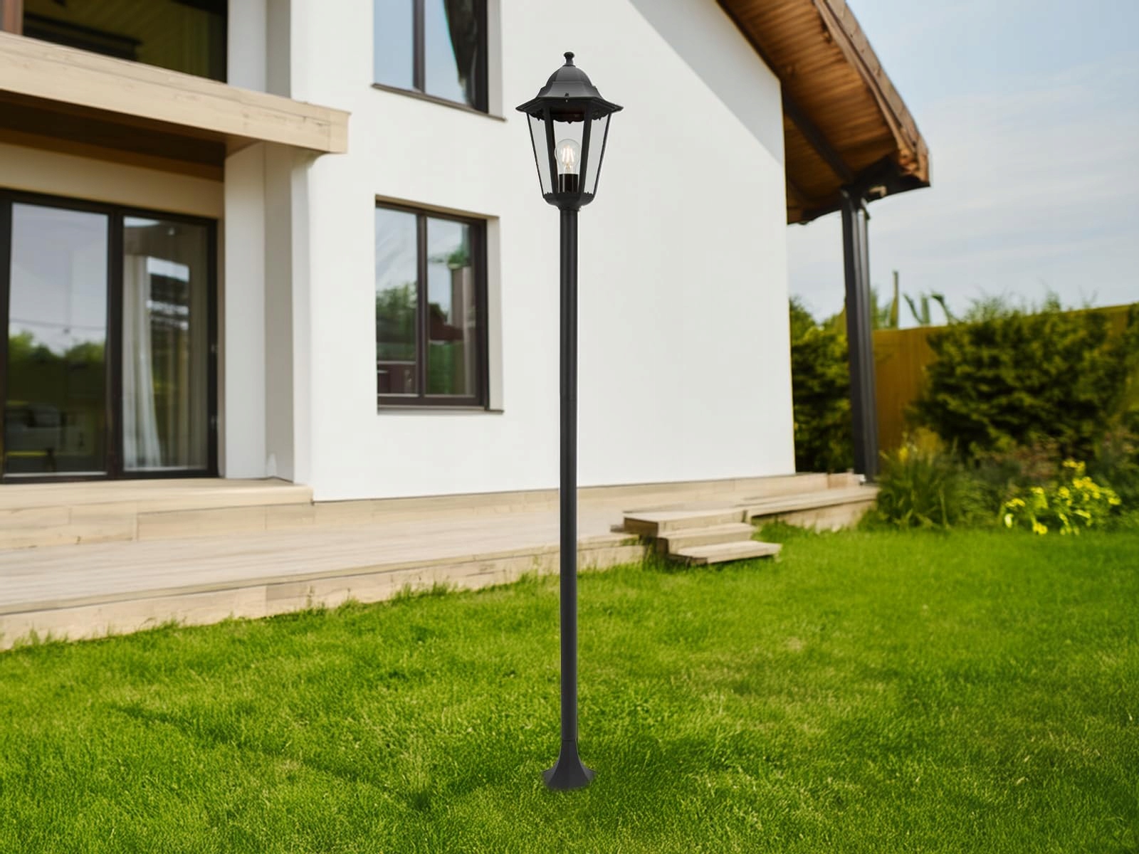 Klasyczna Lampa Podłogowa Szklana Metalowa Salonowa 170 cm E27 SMARTWARES — miniatura 5