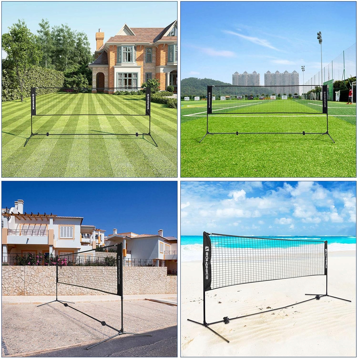 SIATKA REGULOWANA DO SIATKÓWKI BADMINTONA TENISA 4W1 +TORBA 5m x 1,55 m Model SYQ500B02