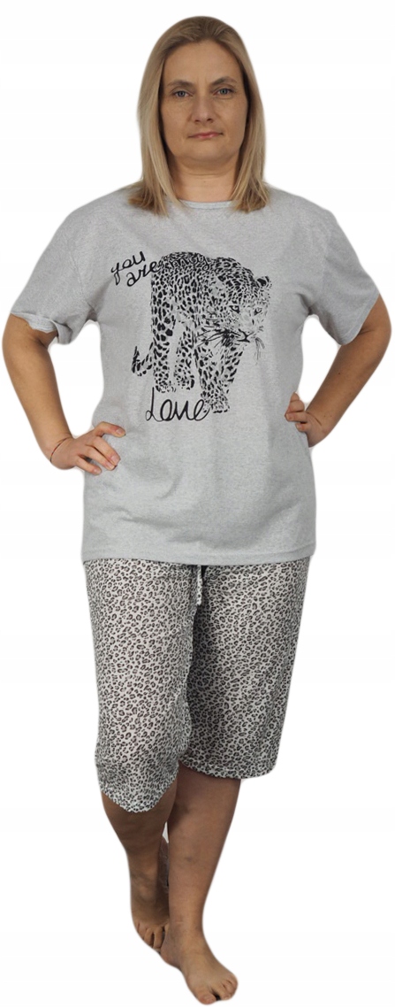 Piżama damska RYBACZKI 4XL 48 PLUS SIZE 4XL panterka Rozmiar 4XL