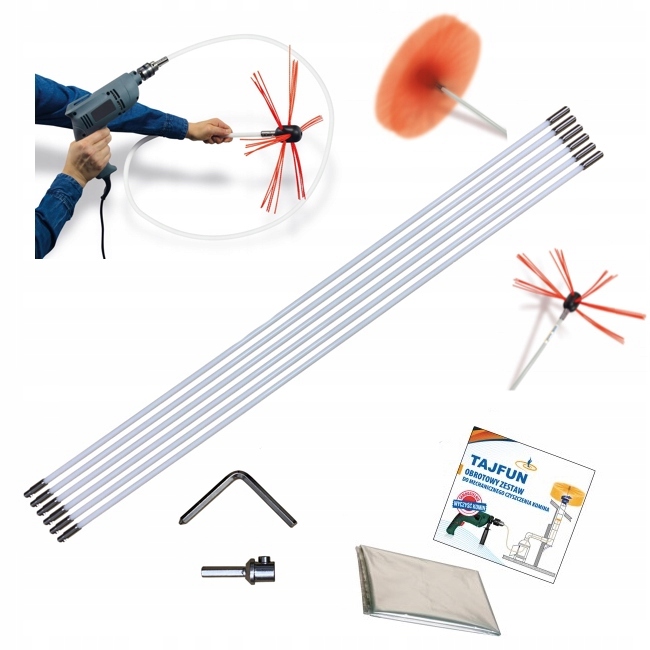 Tajfun Sada na čištění komínů vrtačkou 12 m