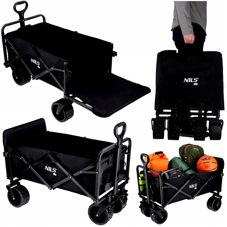 Wózek Transportowy Kampingowy 160L Plażowy Turystyczny Składany Nils Camp