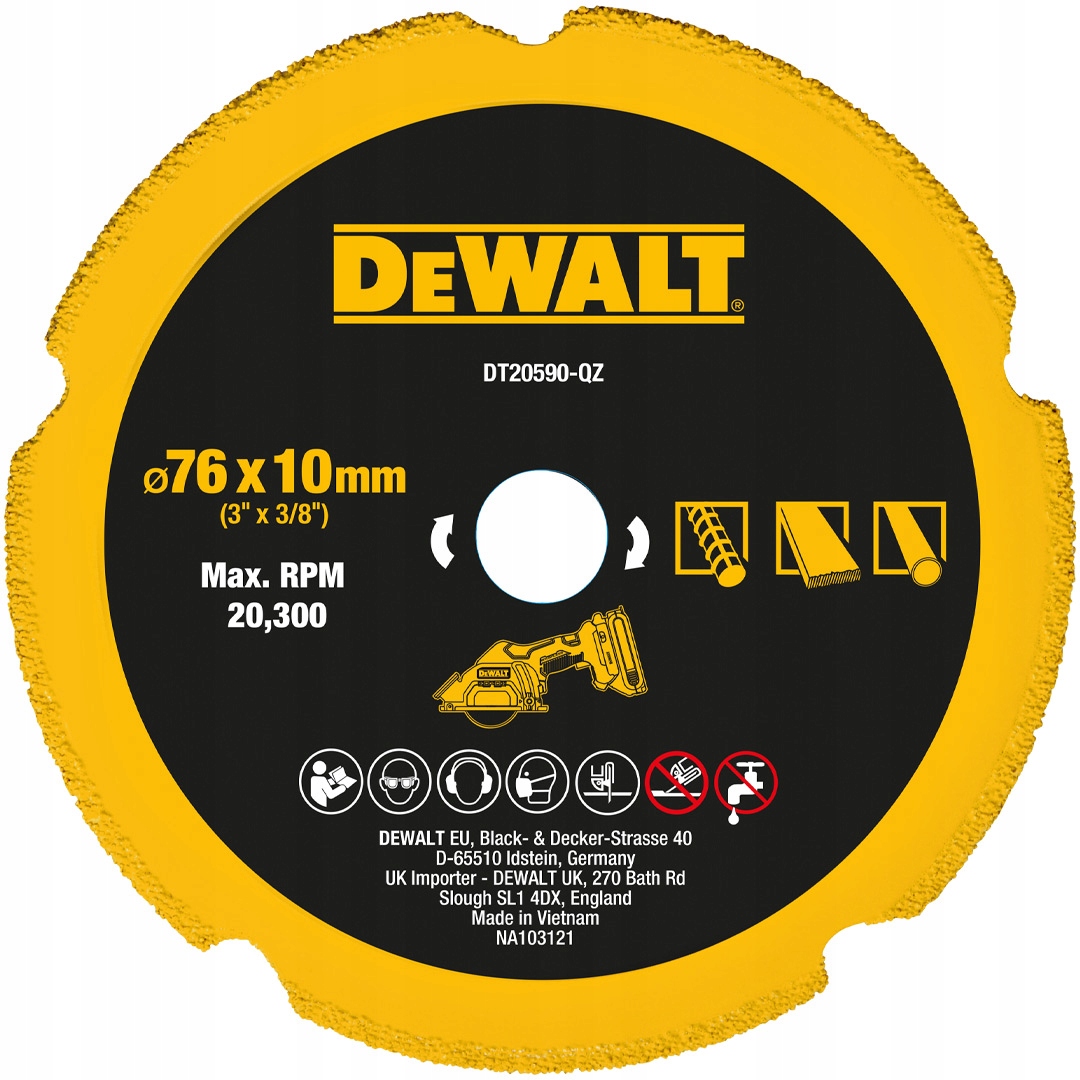 

Tarcza diamentowa 76x10mm do DCS438 DeWALT DT20590