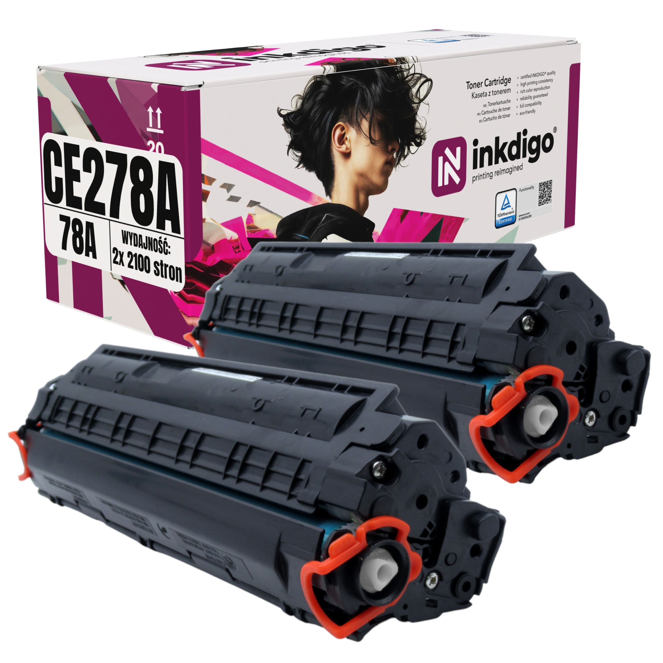 CE278A 2x náhradní toner 78A pro Hp Laserjet Pro P1560 P1566 P1569 P1601