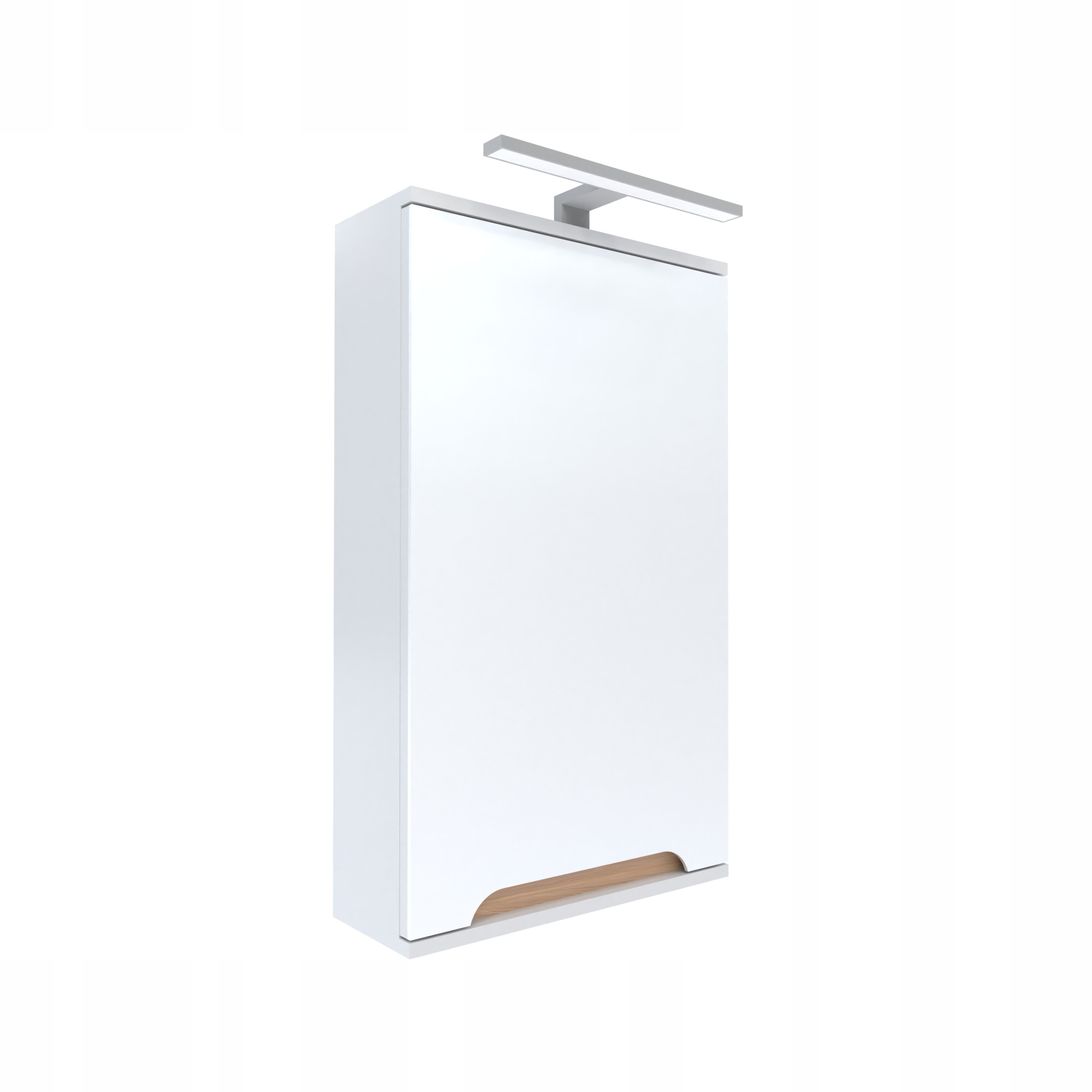 Skříňka se zrcadlem 45x16x75 bílá/dub Led chrom Omeble