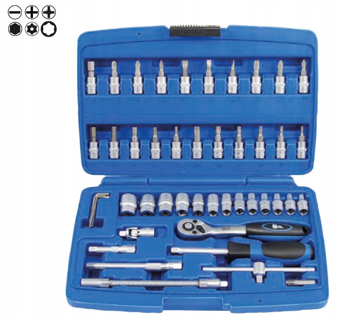 Gola sada 1/4", Super-Lock 4 14 mm, Torx, 47 dielov
