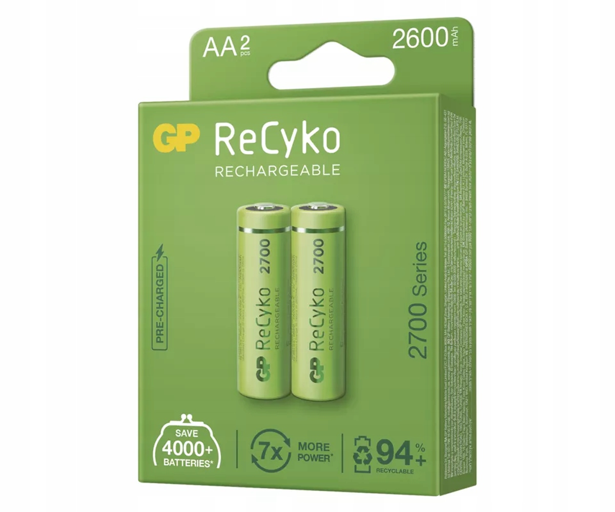 2xAkumulator GP Recyko+ New R6/AA 2700 Series 1,2V Kod producenta GPAA2700-B2