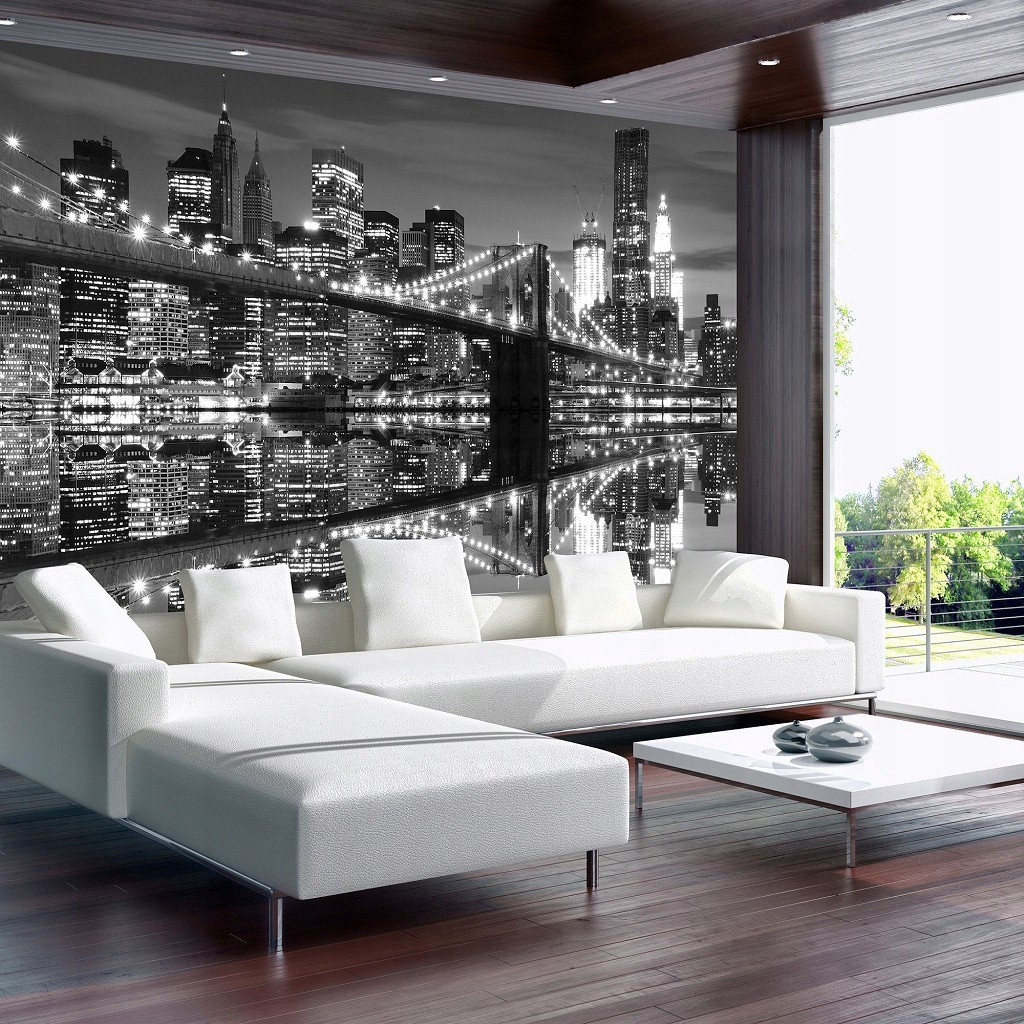 Fototapeta New York Brooklynský most černobílá vinylová 254x184 lepidlo