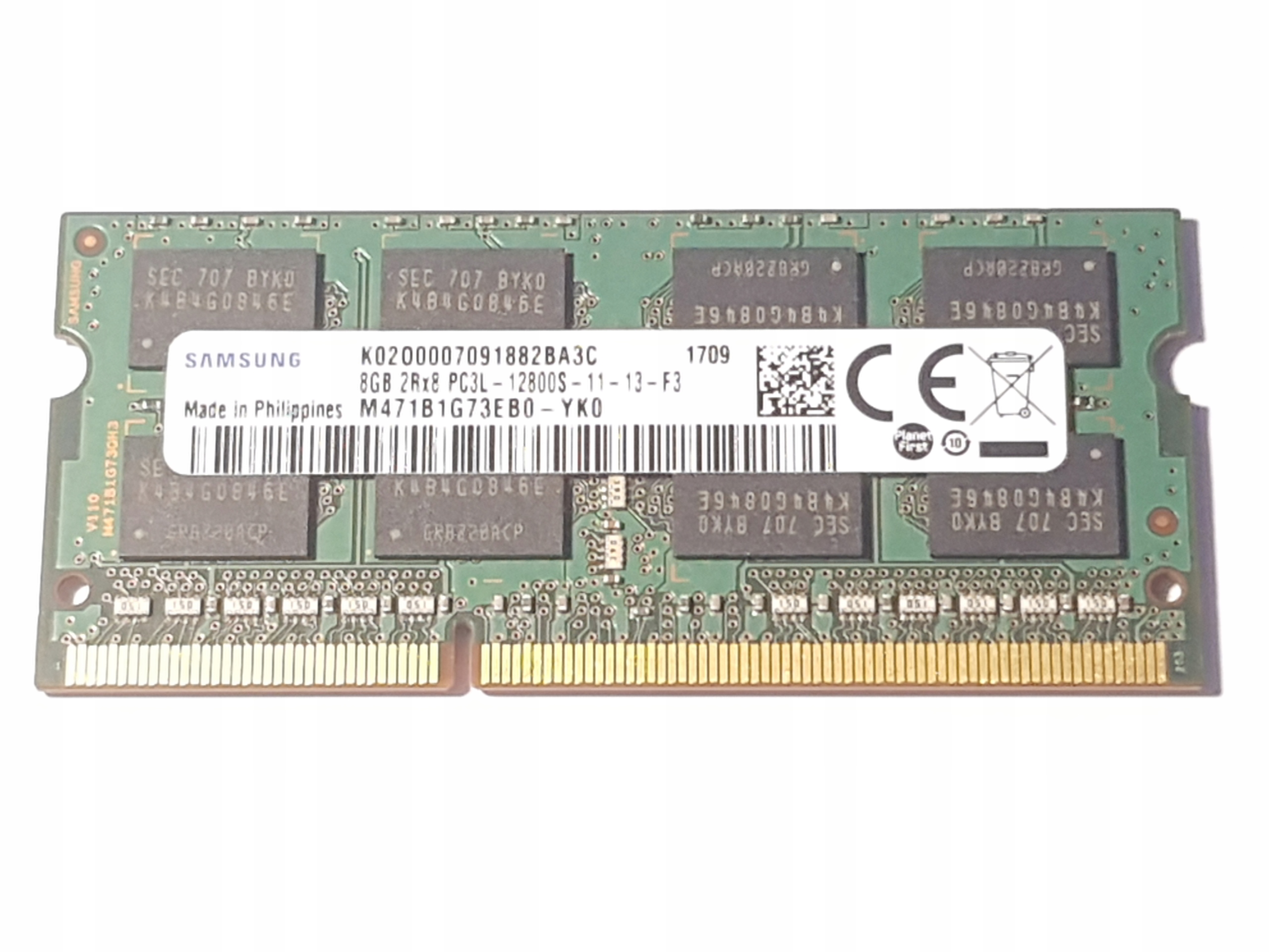 pamięc 8GB DDR3L Samsung M471B1G73EB0-YK0 1600 Mhz PC3L-12800 PMC2804