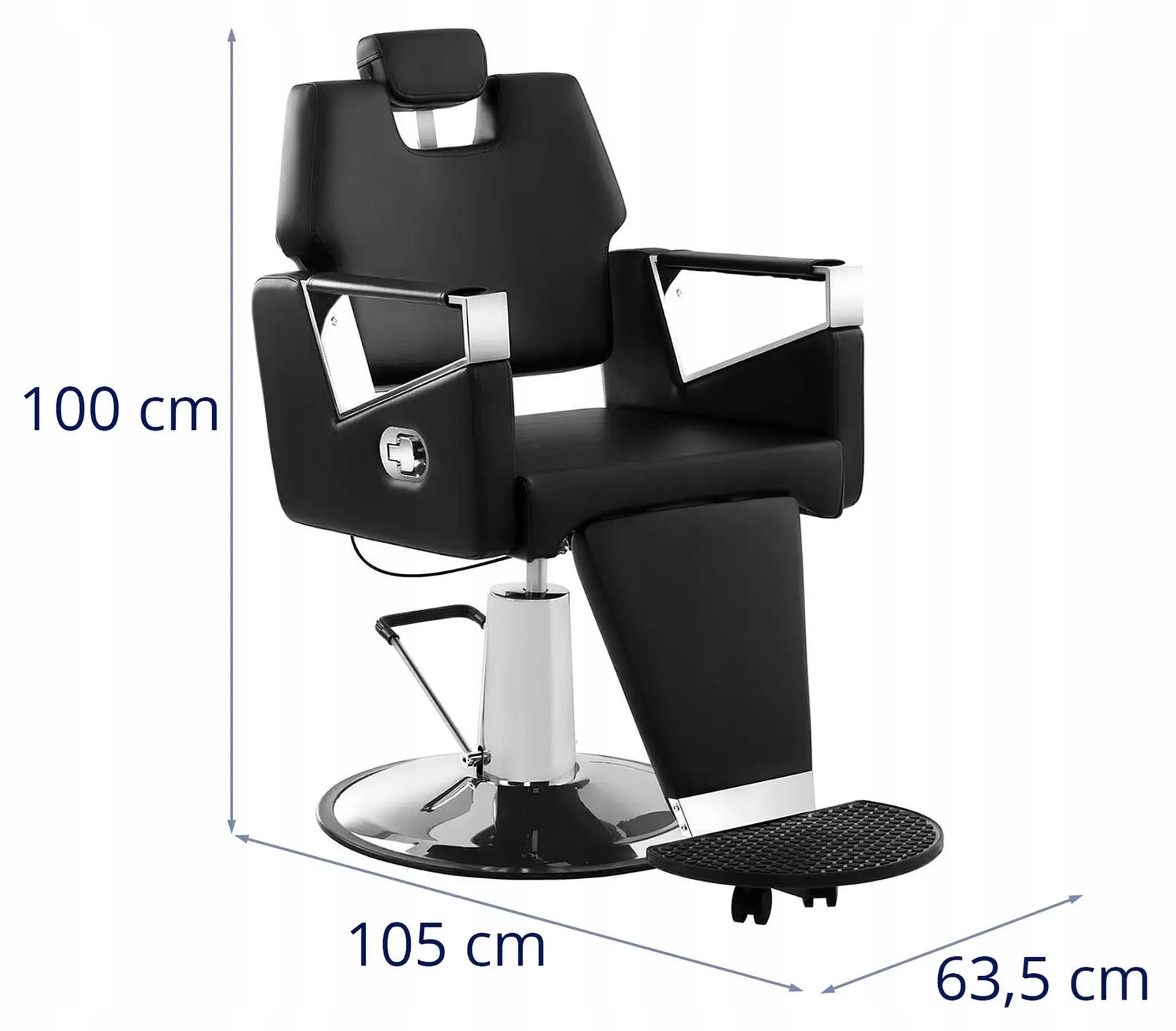 Fotel fryzjerski obrotowy szer. 63,5 cm czarny Physa Turin Black 10040052