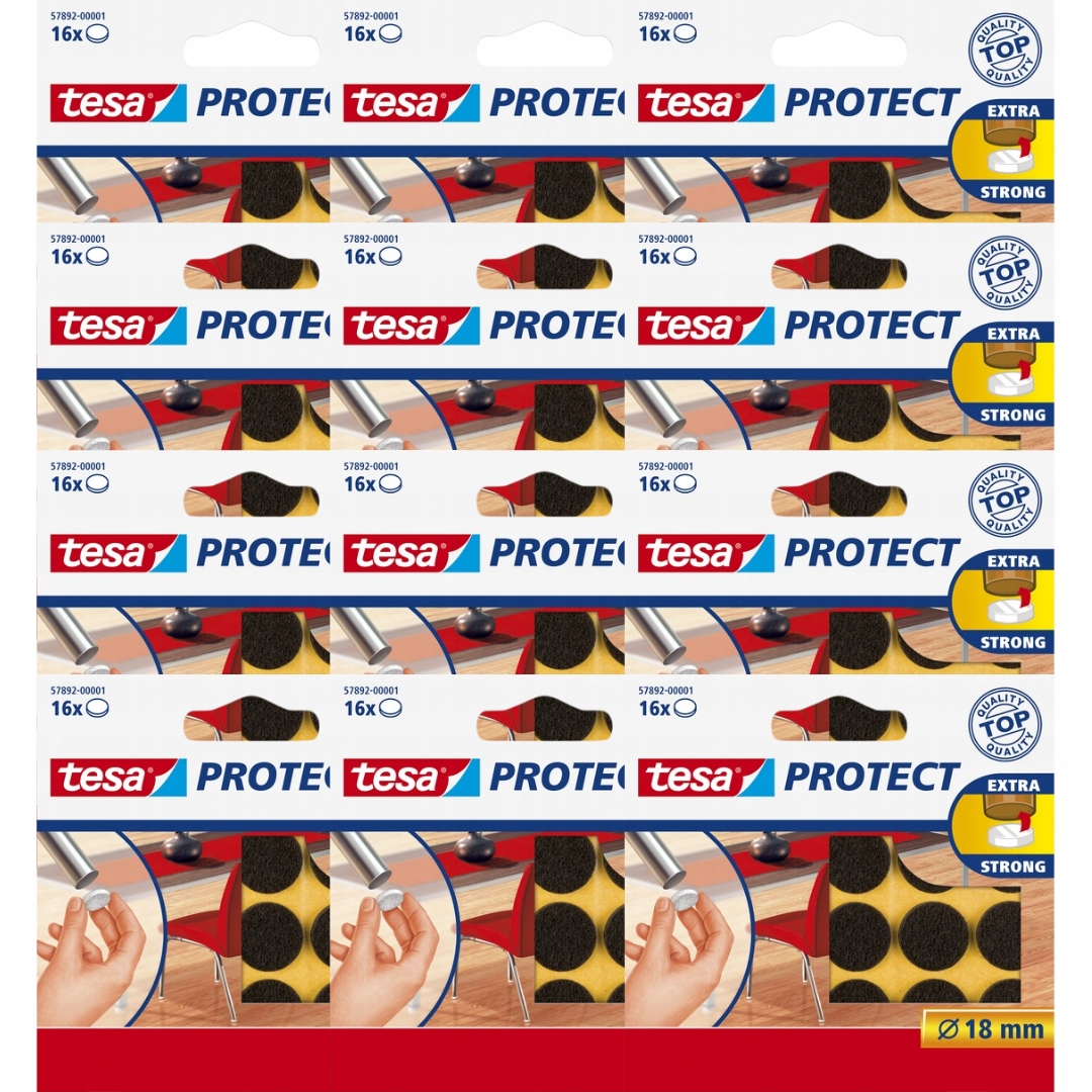 Tesa Plstěné podložky pod židle stůl pračka nábytek hnědá 18 mm x 12 mm