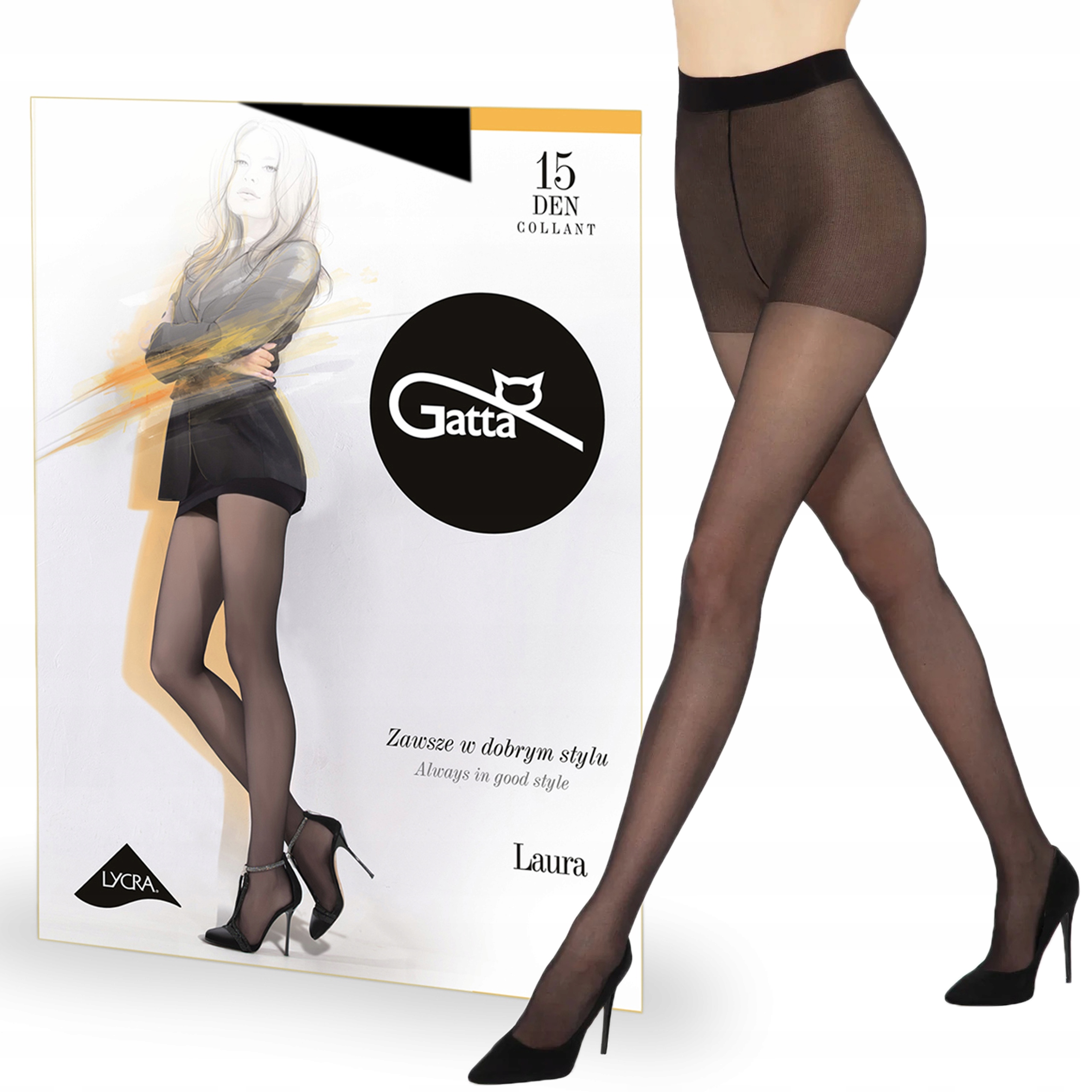 

Rajstopy Gatta Laura 15 den lycra, Nero 6-XXL
