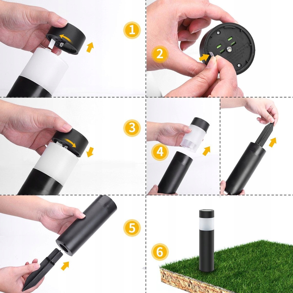 4 szt. LAMPA SOLARNA OGRODOWA LATARNIA LED 37cm Marka Aigostar