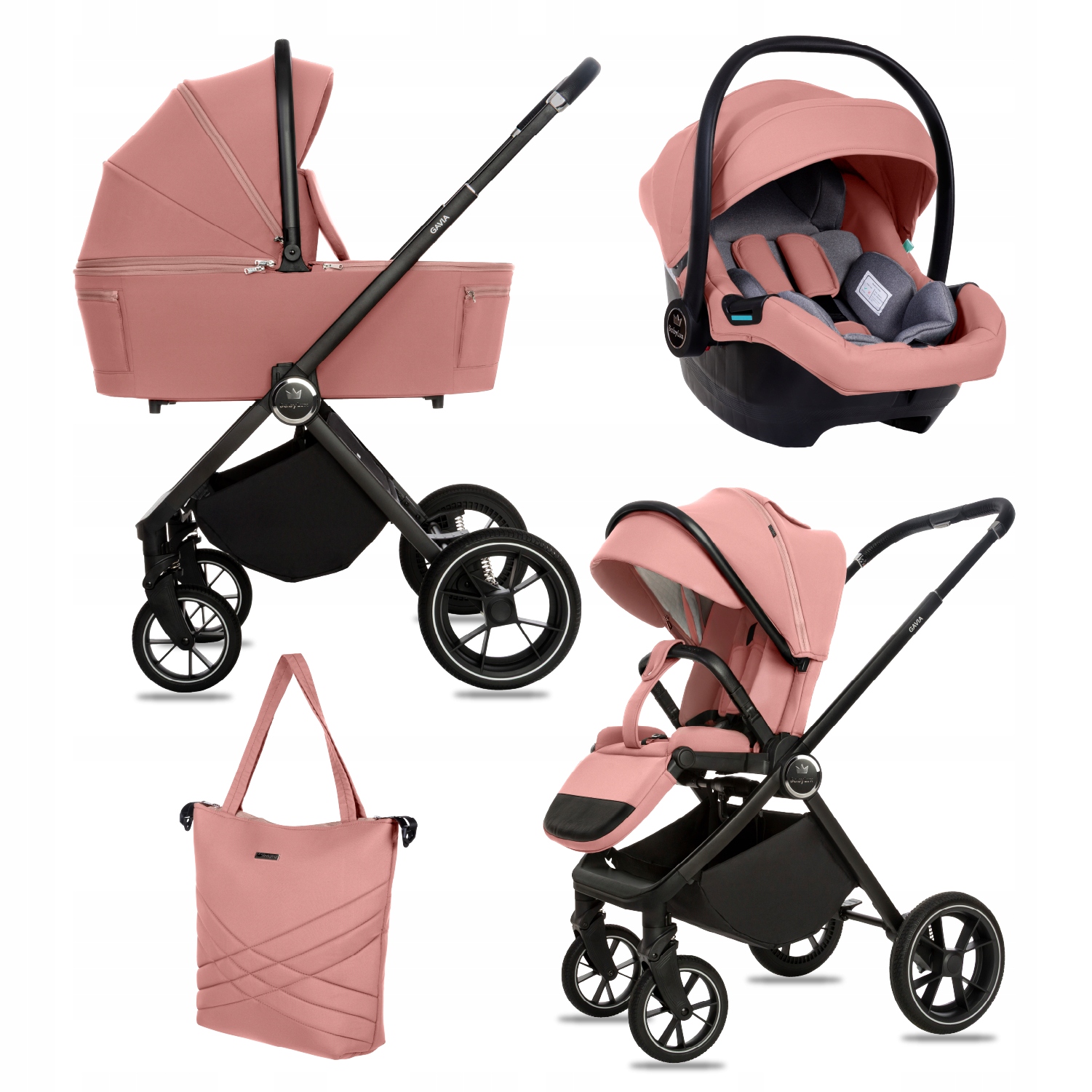 Wózek Dziecięcy 3w1 BabyLux Gavia Spacerówka Gondola Fotelik Samochodowy