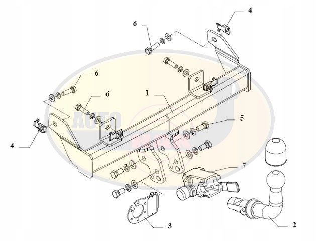 HAK HOLOWNICZY + 7 PIN PEUGEOT 106 1991-1996 Producent Auto-hak