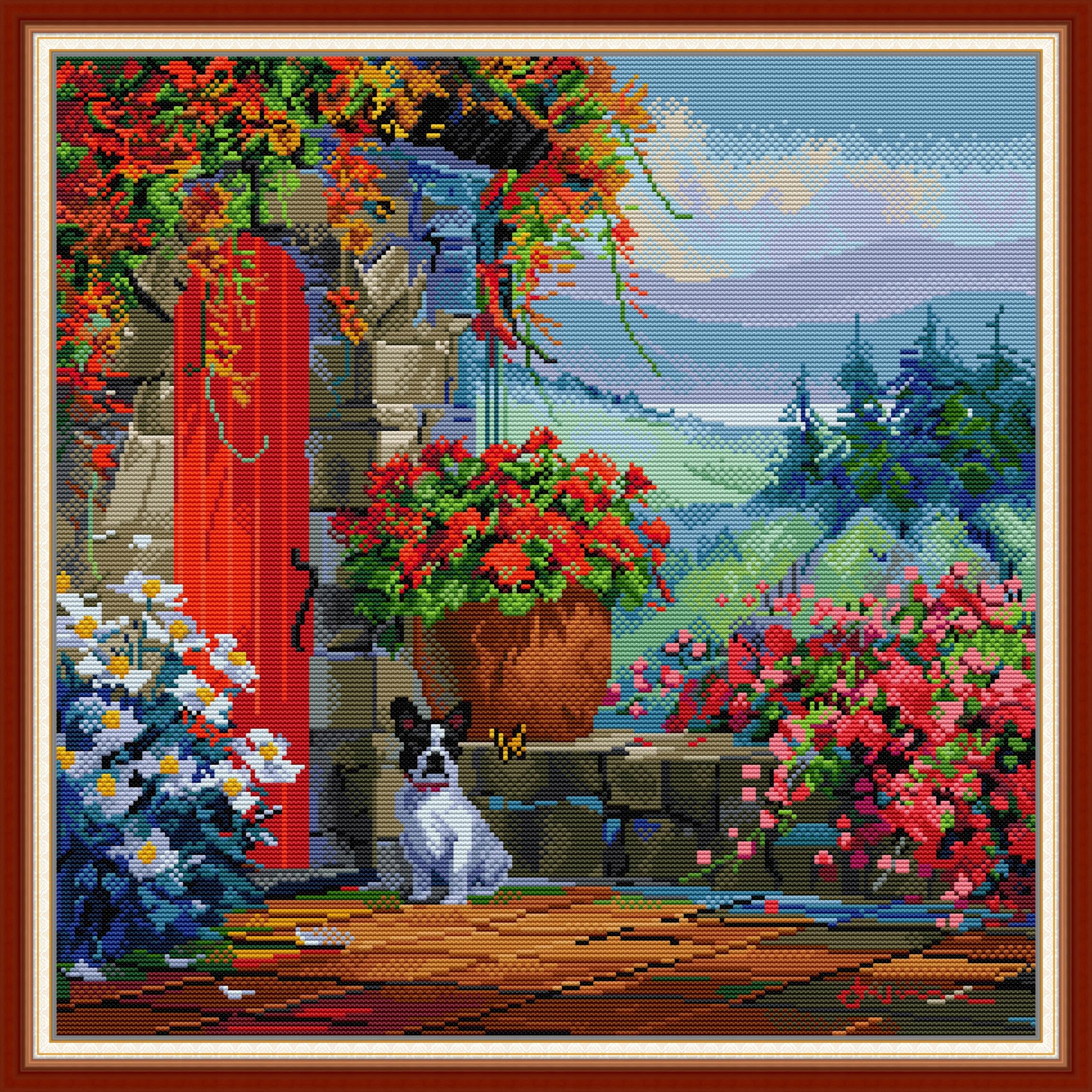 Kanva s potiskem Novinka potisk na jemné kanivě 16ct, vyšívací sada