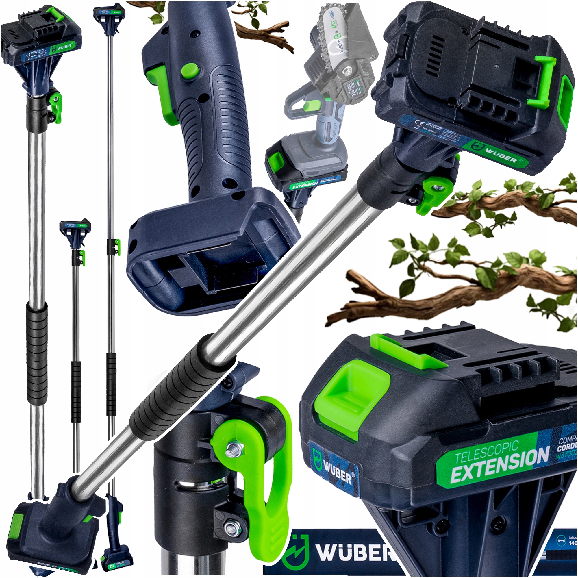 Przedłużka Wysięgnik Piły Pilarki Gałęziówki Regulacja Długości 140-225 CM