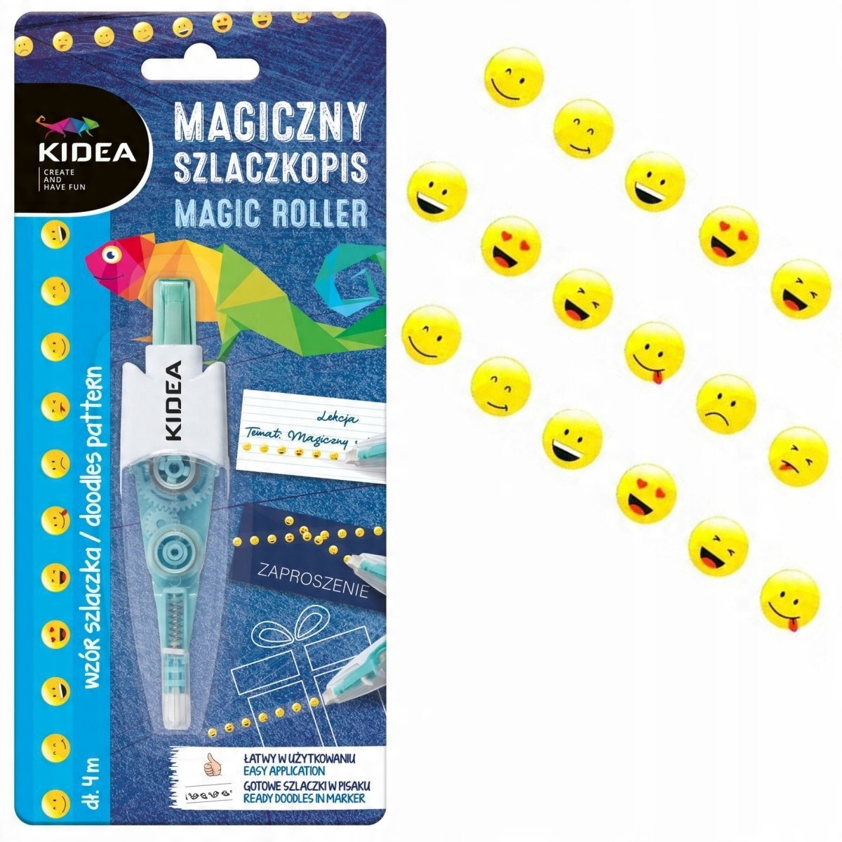 

Magiczny Szlaczkopis Emotikon Kidea Taśma W Pisaku