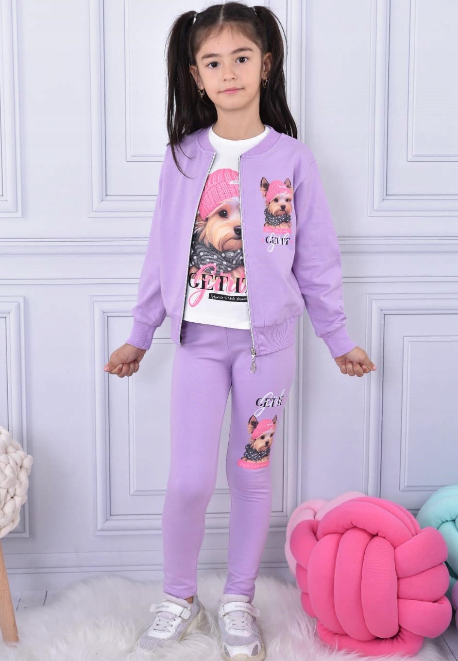 OCIEPLANY DRES 3-części KOMPLET dresowy / 4-5