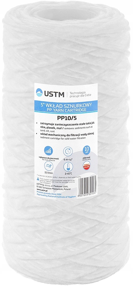 

Filtr Do Wody Wkład 5 '' Sznurkowy 20 Mikron Ustm