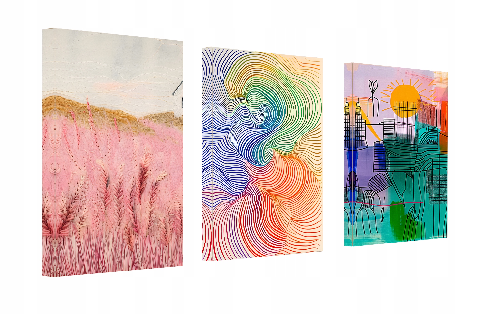 Obraz Do Obývacího Pokoje, Ložnice Na Plátně Triptych Abstraktní Styl 120x60