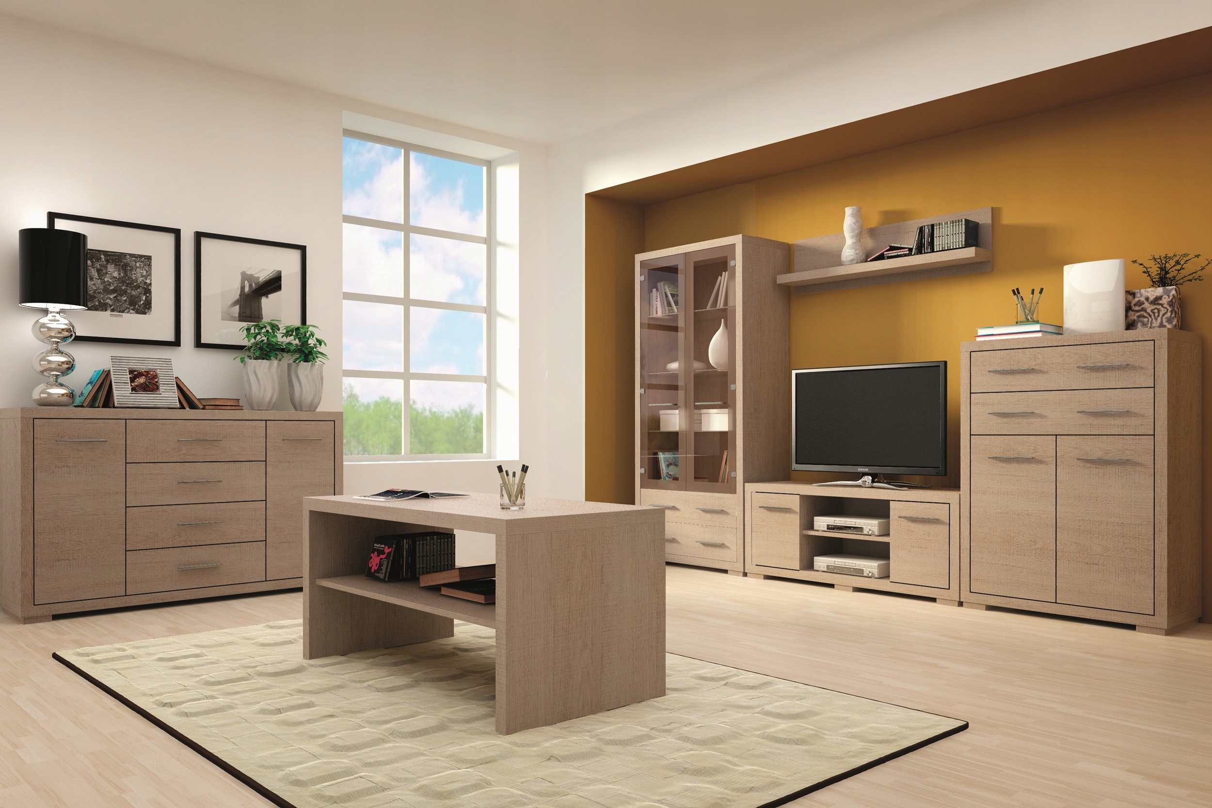 witryna duża szeroka regał zamykany szybą Vegas 13 Marka Jarstol