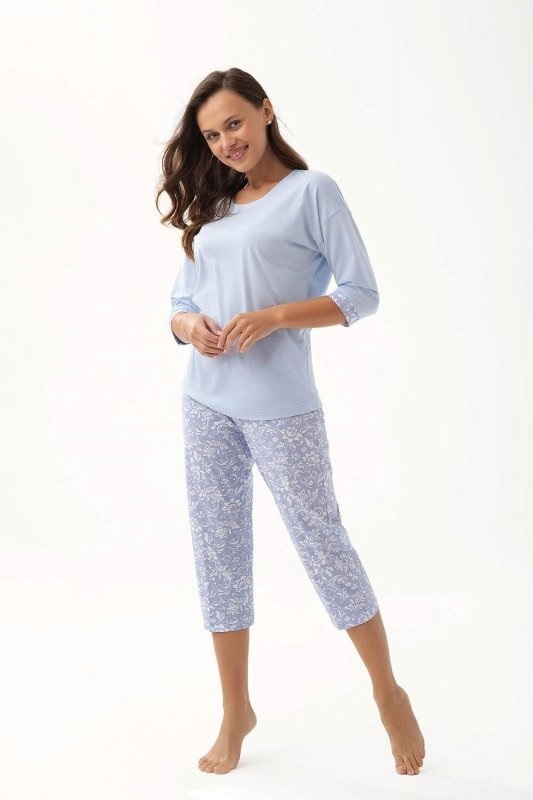 Dámské Pyžamo 343/4XL, Modrá Barva