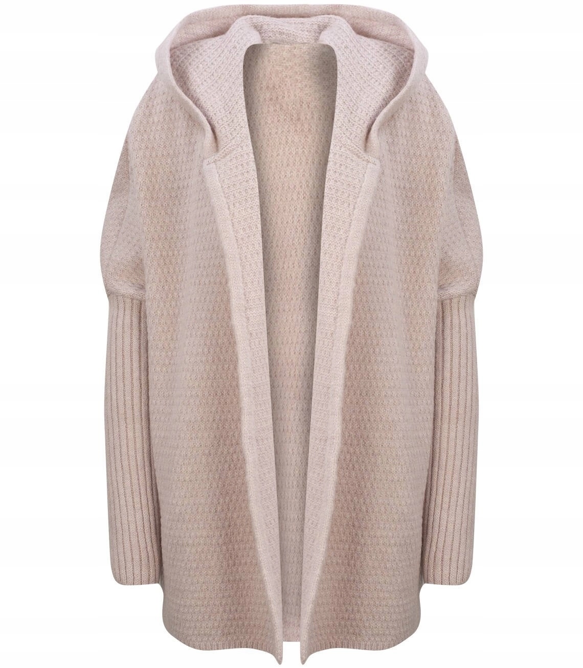 Tlustý svetr Kardigan netopýr Volný Teplý s kapucí unisize