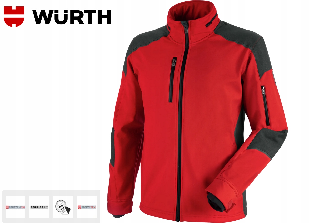 Kurtka Robocza Softshell Wurth Modyf Stretch Cetus Czerwony R.6XL