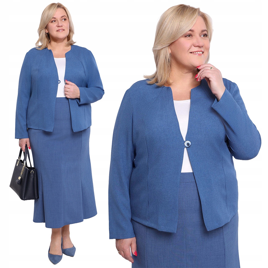 Lněná modrá sako bunda 64