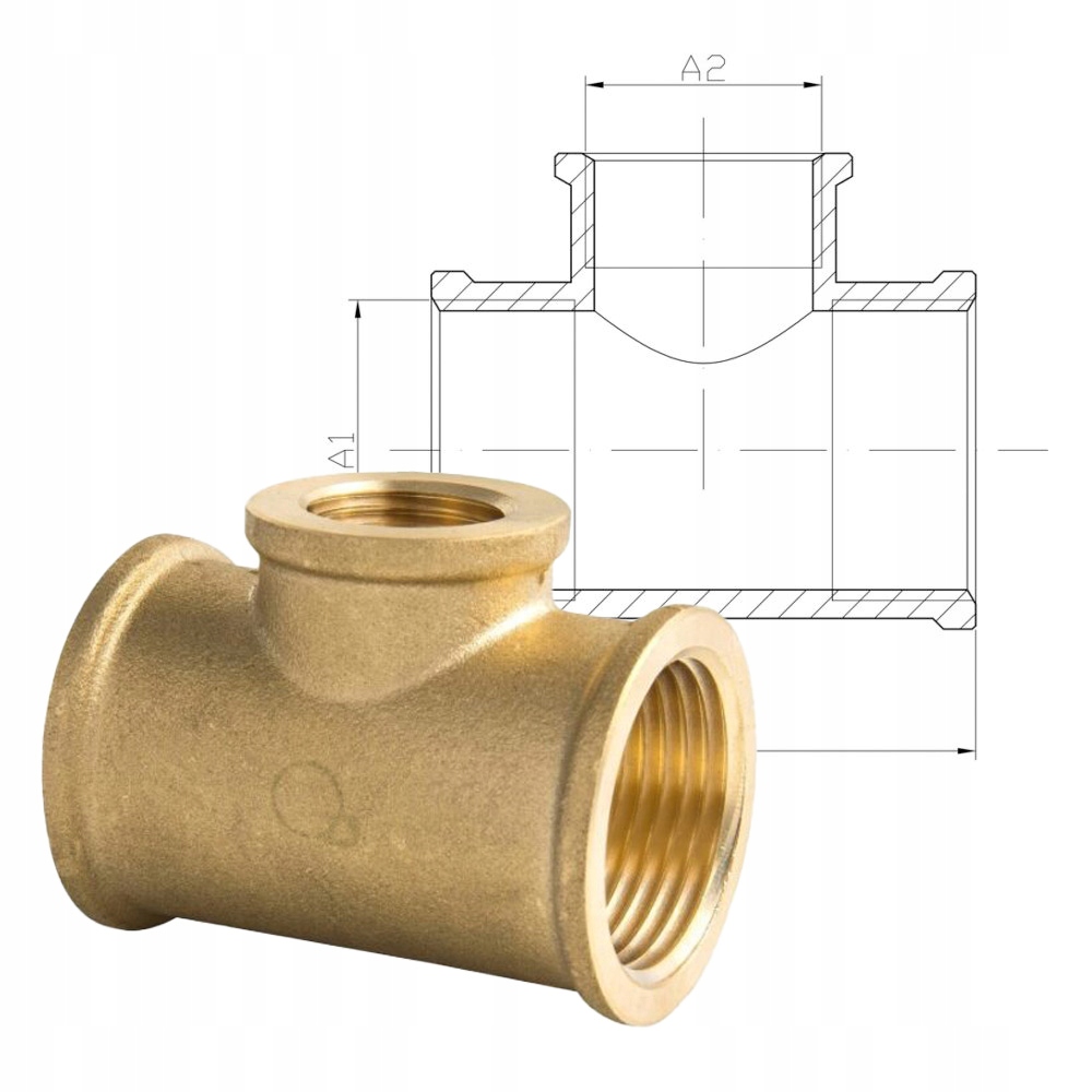 TRÓJNIK TROJAK GW GW GW 1/2" DN15 MOSIĘŻNY DIAMOND Marka DIAMOND