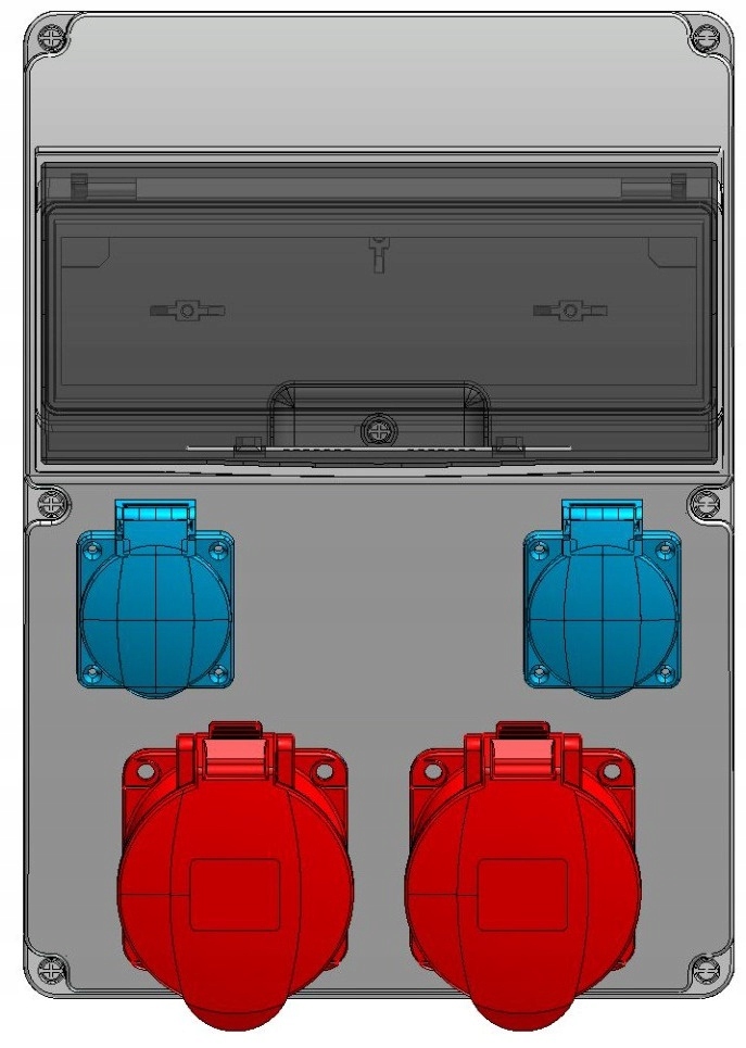 ROZDZIELNICA ROZDZIELNIA BUDOWLANA SKRZYNKA ZABEZPIECZONA 2X32A 4P 230V Waga produktu z opakowaniem jednostkowym 5 kg