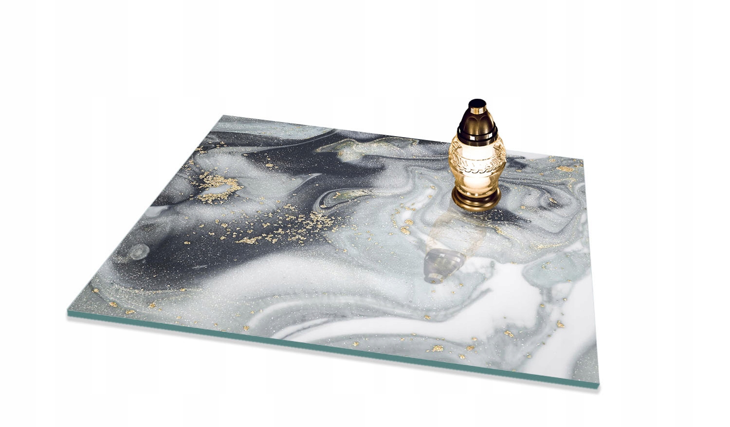 Podstavec pod Znice z Tvrzeného Skla na Pomník Hřbitov 65x60cm