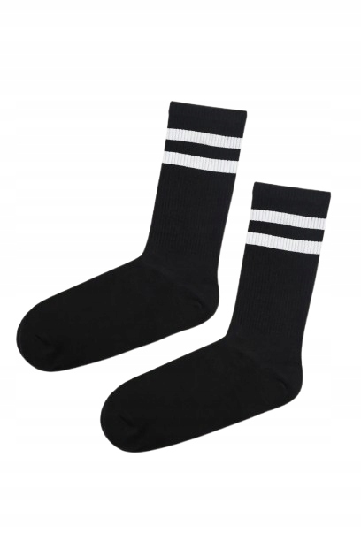 Skarpety trekkingowe merino z paskami czarne oddychające 45-47