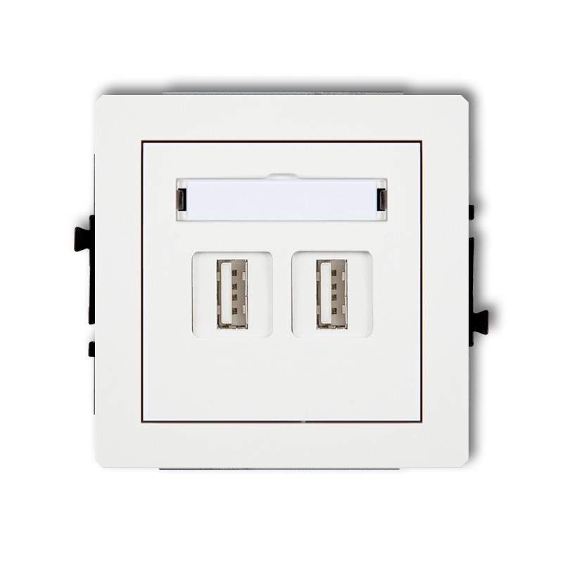 Bílá zásuvka 2xUSB p/t 2.0 Deco Karlik DGUSB-2