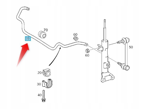 Stabilizátor Přední Tyč Mercedes Třídy A2033234465