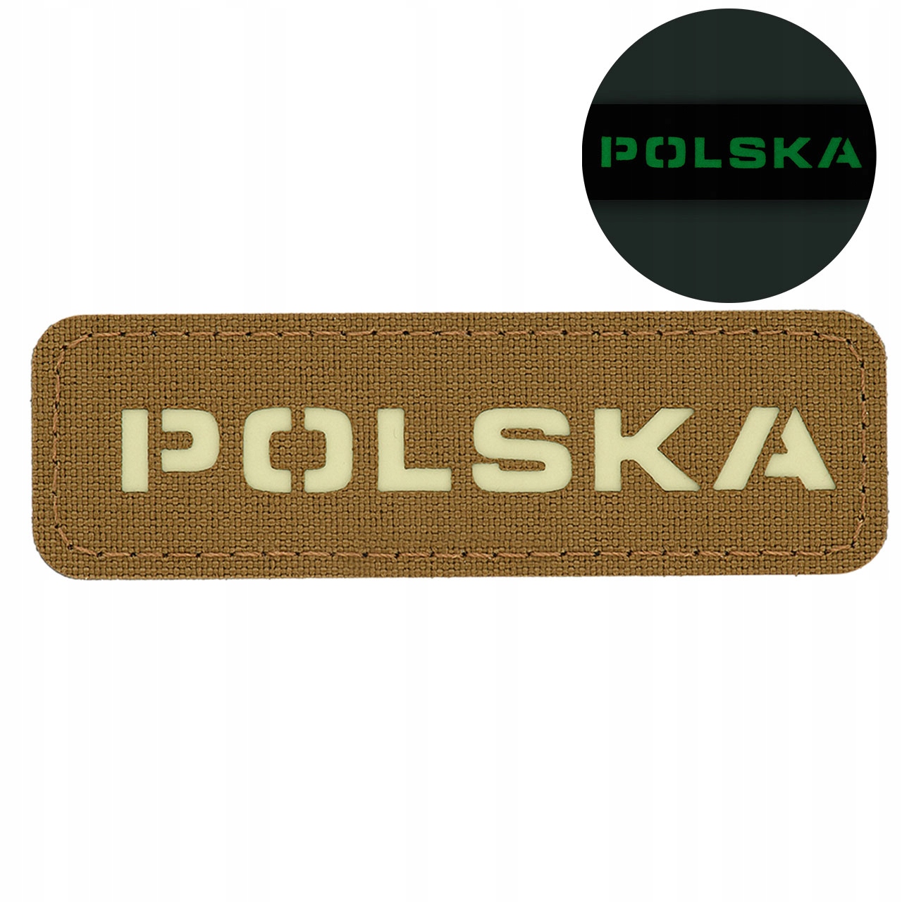 Naszywka emblemat Polska laser cut rzep M-Tac 25x80 świecąca coyote