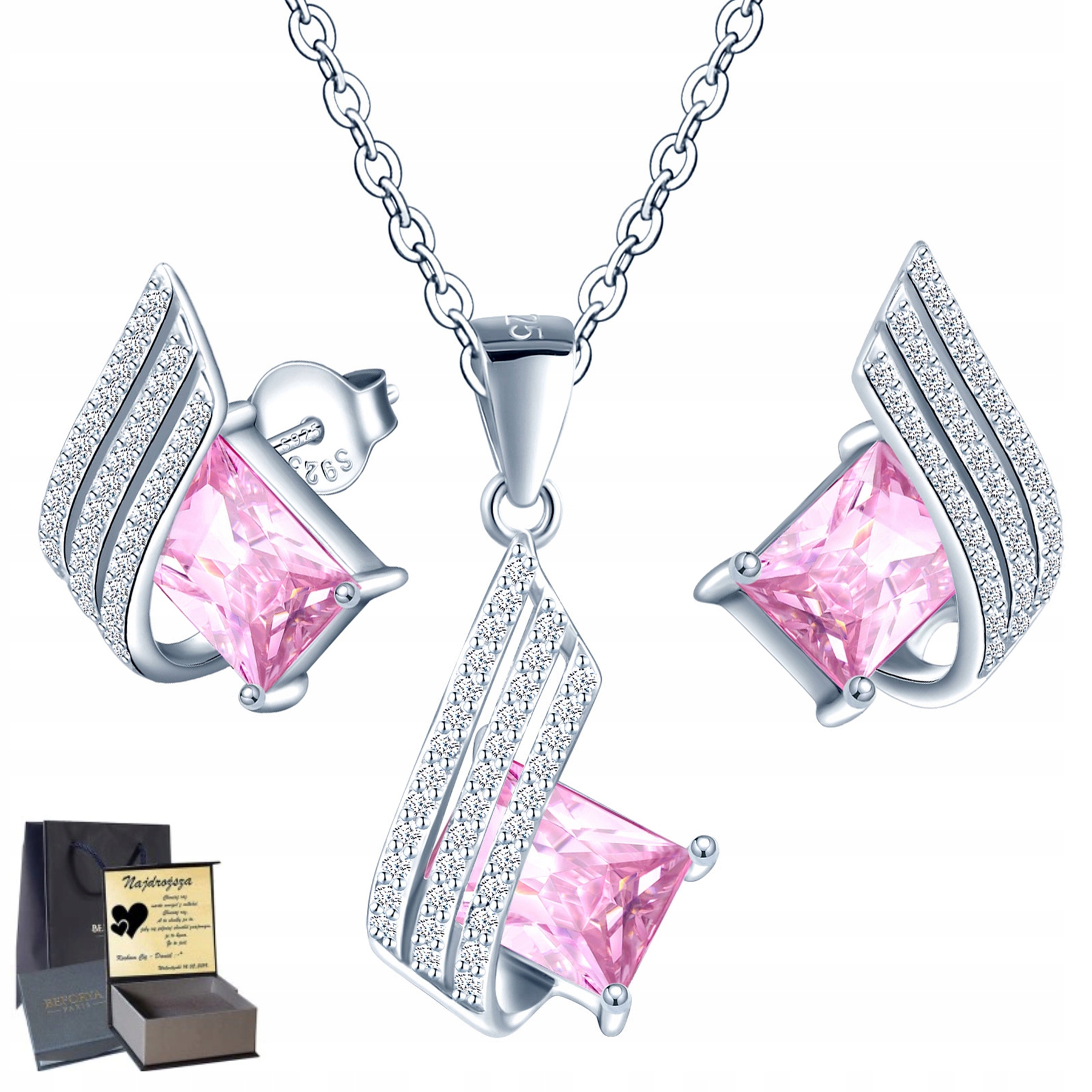 

Millenium Srebrny Komplet Srebro 925 Swarovski