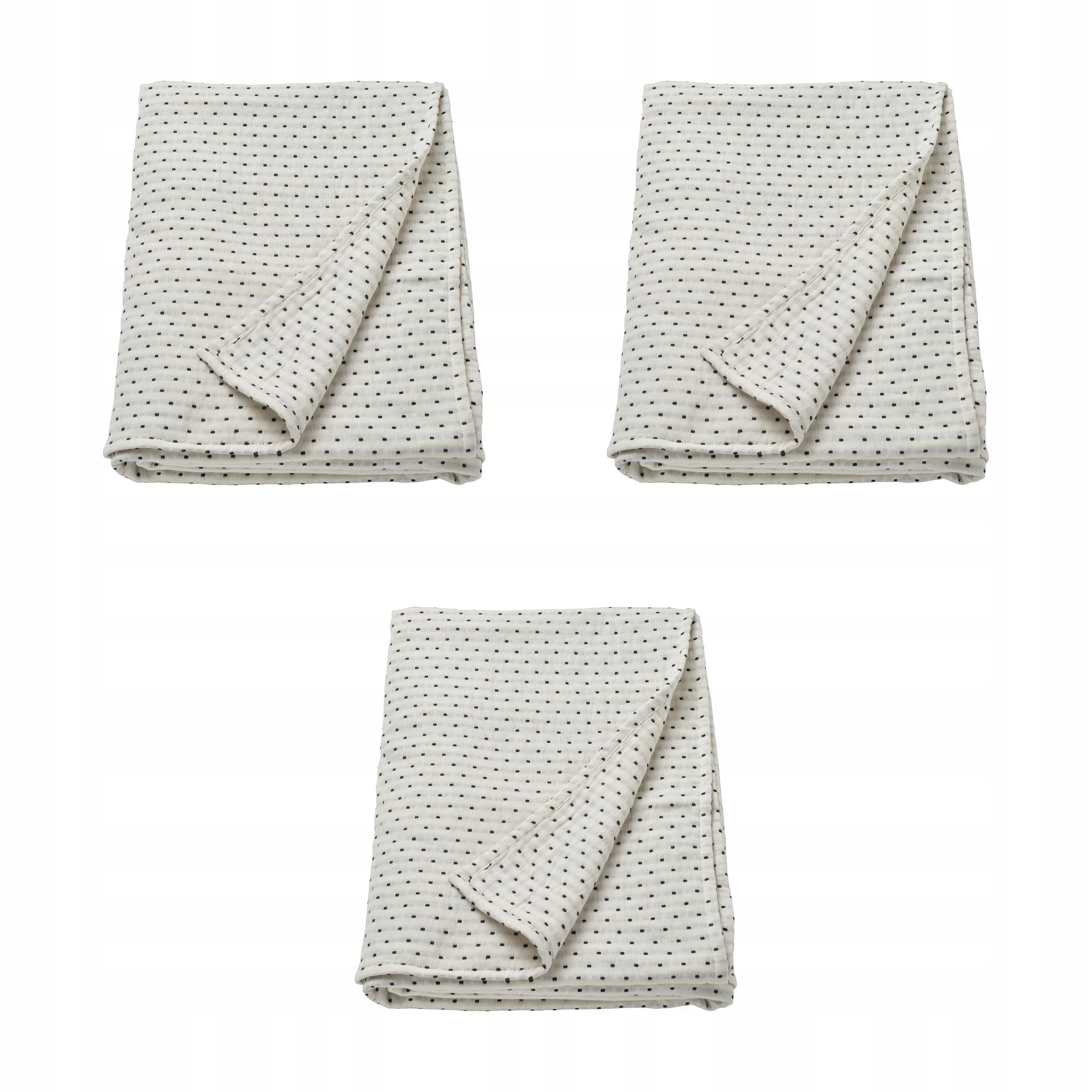 3 ks Přehoz Jakobslilja Krémový Antracit 230 x 250 cm Bavlna