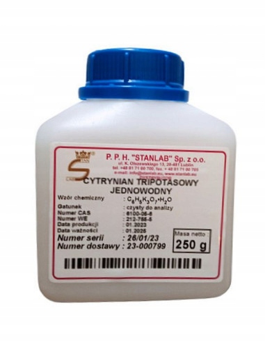 Cytrynian tripotasowy jednowodny Czda 250g Stan