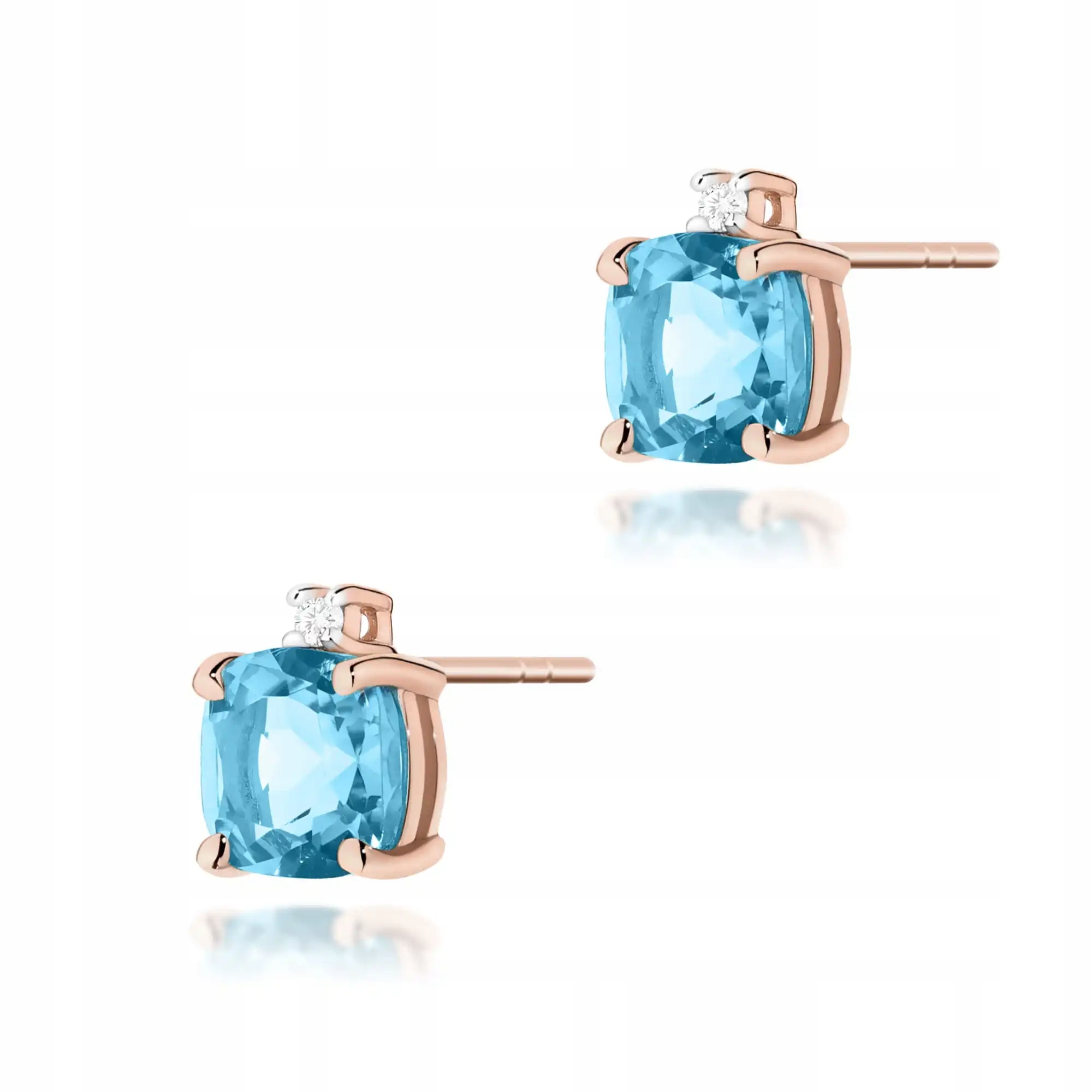 Náušnice ze zlata 585 topaz swiss 1,10 ct růžové zlato elegantní jako dárek