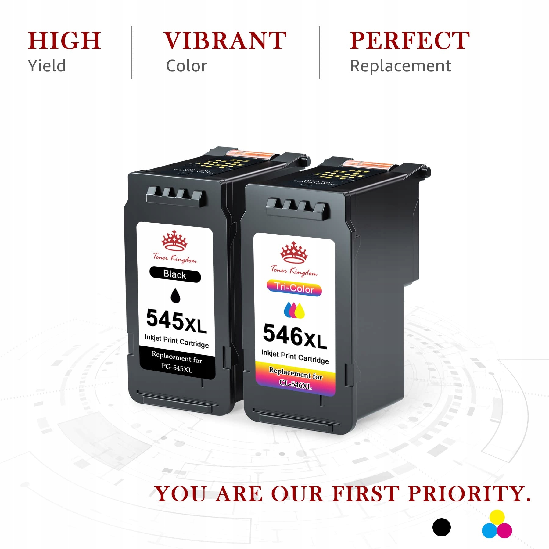 TONER KINGDOM PG-545XL CL-546XL Tusze Do Canon Pixma (Czarny Kolor) — miniatura 8