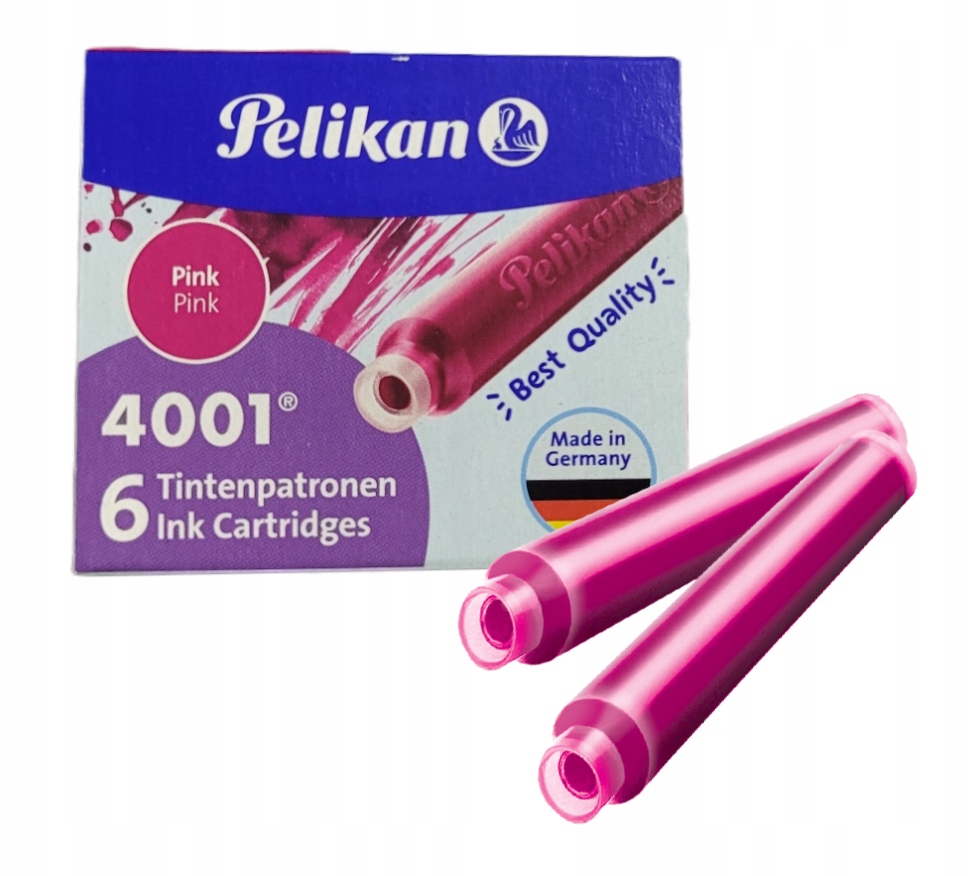

Naboje do pióra krótkie Pelikan 6 sztuk różowe